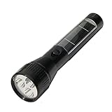 Solar Flashlight, PowerGreen Solar Rechargeable LED Torchlight with USB for Outdoor Sports