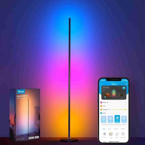 Govee RGBIC LED Floor Lamp, WiFi Floor Lamp, Works with Alexa, Matter, Google Assistant, Music Sync, 16 Million Colours and 61 Stage Modes, Modern Lamp for Living Room and Bedroom