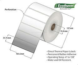 Ecotherm 4x1.25 Thermal Labels - 2100 Paper