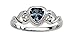 Sterling Silver September CZ Simulated Birthstone Baby Ring with Heart