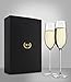 The Excelsior by DUX - Handmade, 100% Lead-Free, Crystal Champagne Flutes, Set of 2 Glasses, Elegant Gift Box