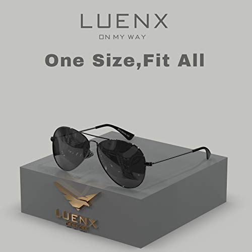 4 LUENX+Aviator+Sunglasses+Polarized+Womens