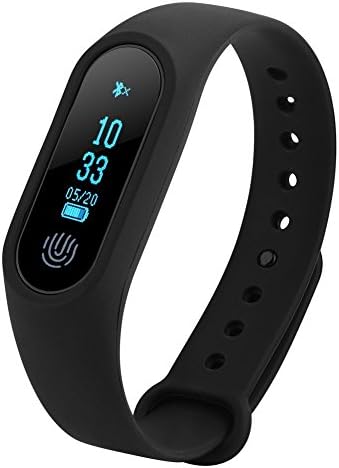 M2 Smart Band Heart Rate Monitor Sleep Fitness Tracker Call Reminder Wristband OLED Health Smart Bracelet vs Xiaomi Mi Band (Black)