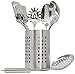 Sorbus Kitchen Utensil 7-Piece Set with Organization Caddy, Stainless Steel Cooking Tool Set – Includes Skimmer, Loup Ladle, Rice Spoon, Turner, Slotted Spatula and Spaghetti Server