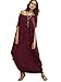 Verdusa Women's One Off Shoulder Caftan Sleeve Harem Maxi Dress Burgundy L