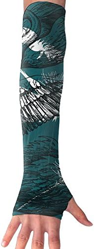 Wild Swan Feathers Super Long Fingerless Anti-uv Sun Protection Sleeves Gloves For Outdoor Activities Apply To Camping,Driving,Hiking,Cycling Arm Prevent Injuries Modeling Fun