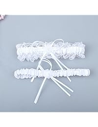 YDTQXG - Juego de 2 ligas de encaje para novia, color blanco