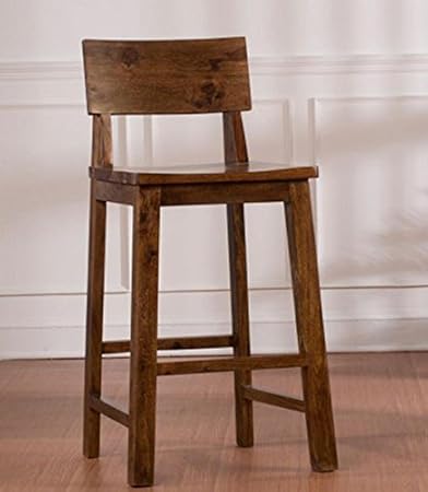 Jiya Creation Contemporary Style Sheesham Wood Bar Stool with Teak Wood Finish (Brown)