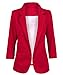 Face N Face Women's Cotton Rolled Up Sleeve No-Buckle Blazer Jacket Suits Large Wine Red