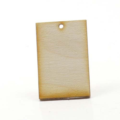 Mylittlewoodshop - Pkg of 50 - Rectangle - 1-1/2 inches by 1 inch with 1 2mm hole and 1/8 inch thick unfinished wood(LC-RTWH18-50)