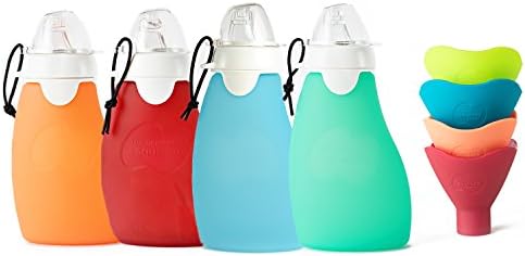 Classic Pack: 4oz spill-proof Original Squeeze: leaf, reef, citrus, apple & 4 Funnels in Classic mix (apple, citrus, lime, turq.)