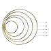 15 Pieces Metal Rings Hoops Macrame Ring for Dream Catchers and Crafts, 2 Inch, 3 Inch, 4 Inch, 5 Inch, 6 Inch (Gold)