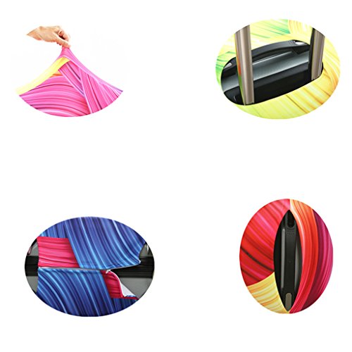 Fvstar Washable Luggage Cover Spandex Suitcase Cove Protective Bag (L, Colorful 22)