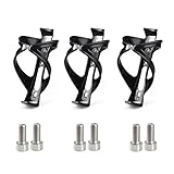 Basecamp Bike Water Bottle Cage- Mountain Road Bicycle Cycling Plastic Bicycle Water Bottle Holder Specialized Bottle Cage Pack of 3 with 6 Screws Cycling Equipment Bike Accessories