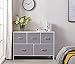 ALLZONE Dresser for Bedroom,Storage Chest Organizer, 5 Fabric Drawers Furniture for Closet, Kids Toy Organization,Wooden Table with Metal Frame, White/Gray