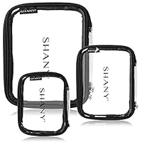 SHANY Cosmetics Travel Makeup Artist Organizer Set of 3 - Clear, Water-resistant Bags in Small, Medium, and Large - Triple Tote