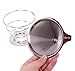 Khaw-Fee SST1 Pour Over Coffee Dripper - Permanent, Reusable Stainless Steel Pour Over Microfilter and Stand - Paperless - Single Serve Cup - Portable - Enjoy Full Bodied Coffee at Home or Work (1)