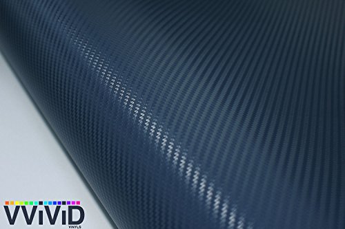 VVIVID XPO Blue Carbon Fiber 5ft x 3ft Car Wrap Vinyl Roll with Air Release Technology