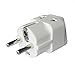 Yuauy 3 PCs 2 in 1 America US USA to EU Europe Euro Charger Adapter Wall Plug Power Jack Converter for Germany France Europe Russia Grounded Travel Home White