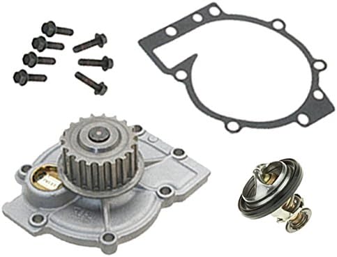 for Volvo 5cyl (04-14) HEPU Coolant Pump +90c Thermostat +Gasket +Bolts