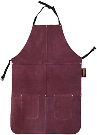 24 IN by 36 IN Leather Work Shop Utility Apron (Violet)