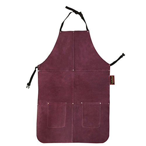 24 IN by 36 IN Leather Work Shop Utility Apron (Violet)