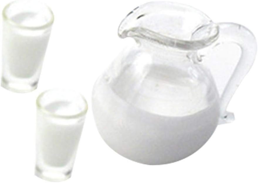 Doll House Accessory,1/12 Simulation Milk Juice Jug Cup Model Mini Doll House Dining Room Accessories - Milk*
