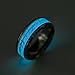 Glow in The Dark Band 8mm Wide Stainless Steel Rings for Men or Women Couples Matching Black Wedding Bridal Ring Ginger Lyne Fashion Jewelry