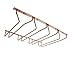 G. Francis Under Cabinet Wine Glass Rack 4-Row in Rose Gold with Mount Hardware - Stemware Hanging Rack
