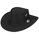 Aussie Chiller Bushie Perforated Golf Hat Black