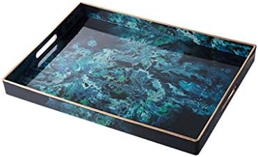 YJWOZ Household Rectangular Light Luxury Trays, Plastic Coffee Table Decorative Trays, Cups Tea Tray Ornaments, Tray (Color : A, Size : 46cm×30cm)