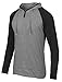 OLLIN1 Mens Long Sleeve Color Block Raglan Shirt with Hoodie