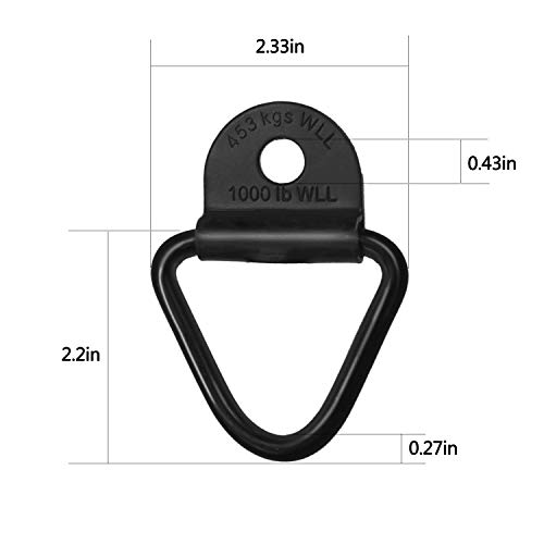 MOEBULB Cargo Tie-Down V-Ring Anchors 4-Pack Black Steel Bolton Trailer V-Ring Tie Down for Trailers, Trucks and Warehouses Replacement for D-Ring Plastic Flush Mount Pan Fitting Tiedown