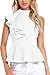 Shawhuwa Womens Sexy Asymmetric Ruffle Side Peplum Top Clubwear S White