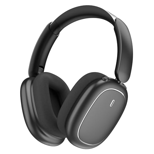 HeadCore ND905-ANC Auriculares Inalámbricos de Diadema Bluetooth 5.4 Cancelación de Ruido Activa 40H Autonomía Bajo Potente Cascos con Micrófono para Llamadas Almohadas Magnéticas Negro
