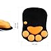 Mouse Pad with Wrist Support Cat Paw Soft Silicone Wrist Rests Wrist Cushion Computer Mouse Pad Mat Desk Decor (Black+Yellow Paw)