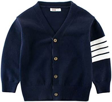 Winyersnow Autumn Boys Sweater Long Sleeve Sweaters Cotton Boy Cardigan Spring Baby Coat 2-10 Years Children's Clothing Blue 10T