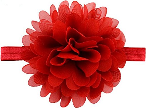 Baby Headbands Turban Knotted, Girl's Hairbands for Newborn,Toddler and Childrens (Chiffon Flower of 12) - Thumbnail 5