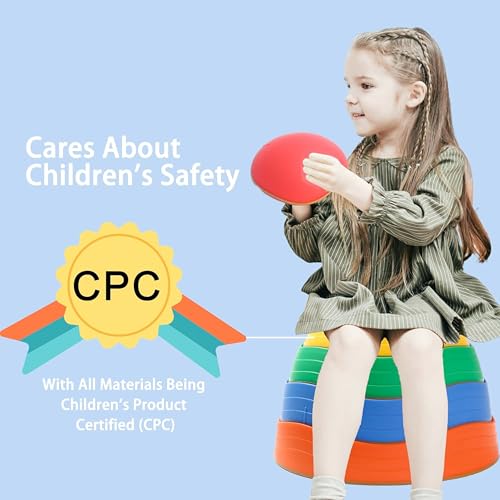 Balance Stepping Stones for Kids, 5pcs Sensory Stepping Stones, Indoor & Outdoor Obstacle Course Play Equipment, Enhances Toddler Gross Motor & Coordination Skills, Ages 3 4 5 6 7 8+