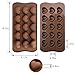 homEdge 15-Cavity Dimpled Heart Shape Chocolate Mold, Silicone Dimpled Valentine Heart Chocolate Gummy and Candy Mold