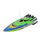 Rc Boat,REALACC Raing Boat 2.4Ghz 4CH Electric High Speed Boat for Pools for Lakes (Green)