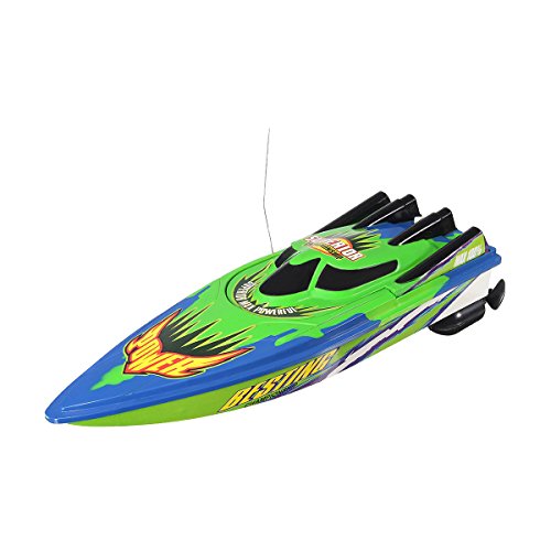 Rc Boat,REALACC Racing Boat 2.4Ghz 4CH Electric High Speed Boat for Pools for Lakes (Green)