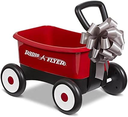 Carrinho ambulante para empurrar e esticar, carrinho de brinquedo vermelho 2 em 1 para crianças pequenas. para crianças dos 1 aos 4 anos