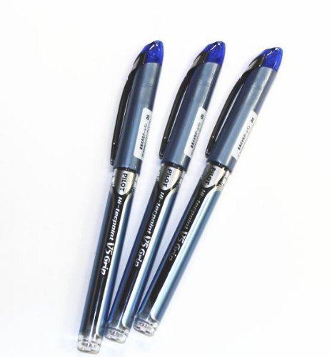 Pilot Hi-tec-point V5 Stick Rolling Ball Pens,extra Fine Point,rubber Grip Type,-0.5mm-blue Ink-value Set of 3