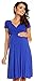 Zeta Ville - Women's Maternity Wrap V-Neck Summer Dress - Short Sleeves - 108c (Royal Blue, US 10, L)