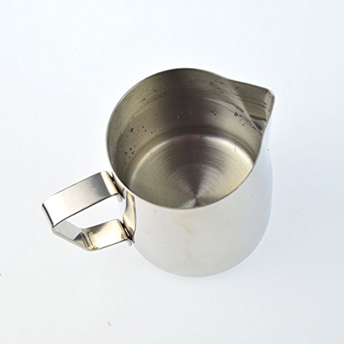 12 Ounce Milk Pitcher,cnomg Frothing Pitcher Stainless Steel Milk Steaming Pitcher, Coffee Creamer Pitcher for Espresso Latte Maker and Milk Frother Attached 2 pcs Mini Tea Coffee Spoons - Thumbnail 4