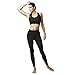TLC Sport UK Women's Classic Waisted Gathered Skirt Yoga Tights Leggings with Over Skirt Black