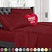 Nestl California King Sheet Set - 1800 Ultra-Soft Microfiber Cal King Bed Sheets - Double Brushed - Deep Pockets - Easy Fit - 4 Piece Set - Bed Sheets (California King, Burgundy Red)