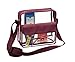 Clear Crossbody Messenger Shoulder Bag with Adjustable Strap NFL Stadium Approved Transparent Purse (Burgundy)