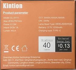 Kintion Night Light, Dimmable 8 Color Portable LED